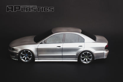 Galant VR-4 Lexan RC body shell side profile showing classic rally-inspired sports sedan proportions