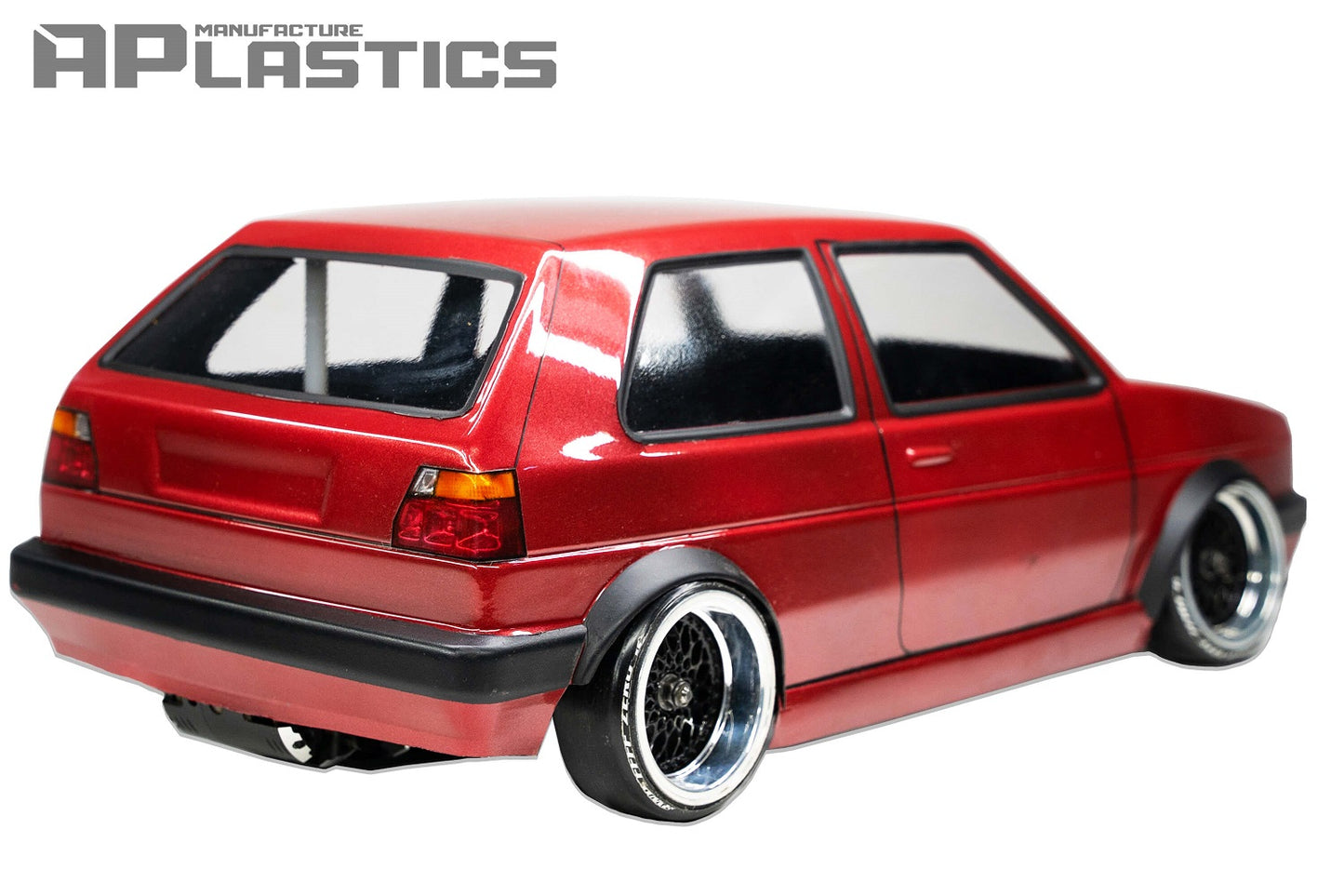 Golf MK2 1/10 RC body shell rear view with timeless European performance styling