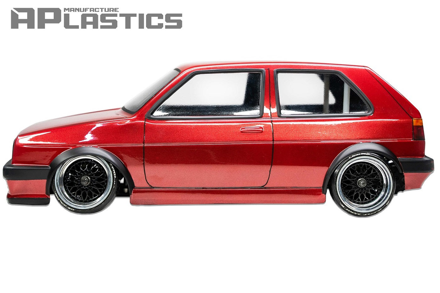 Golf MK2 Lexan RC body shell side profile showing classic compact hatchback proportions