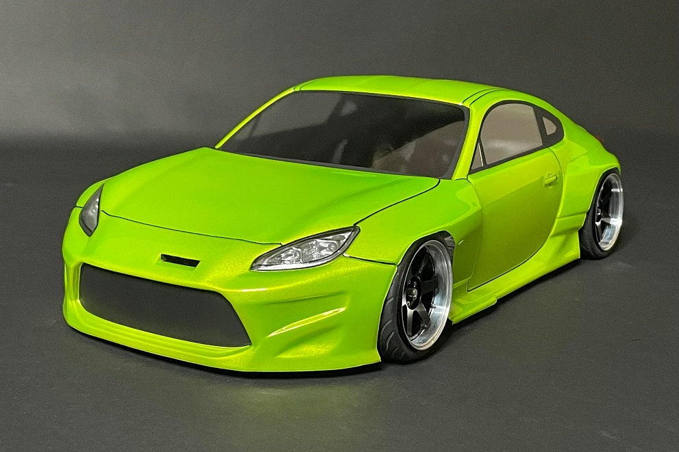 GR86 2022 Widebody 1/10 RC body shell front view for 255–260mm wheelbase drift chassis