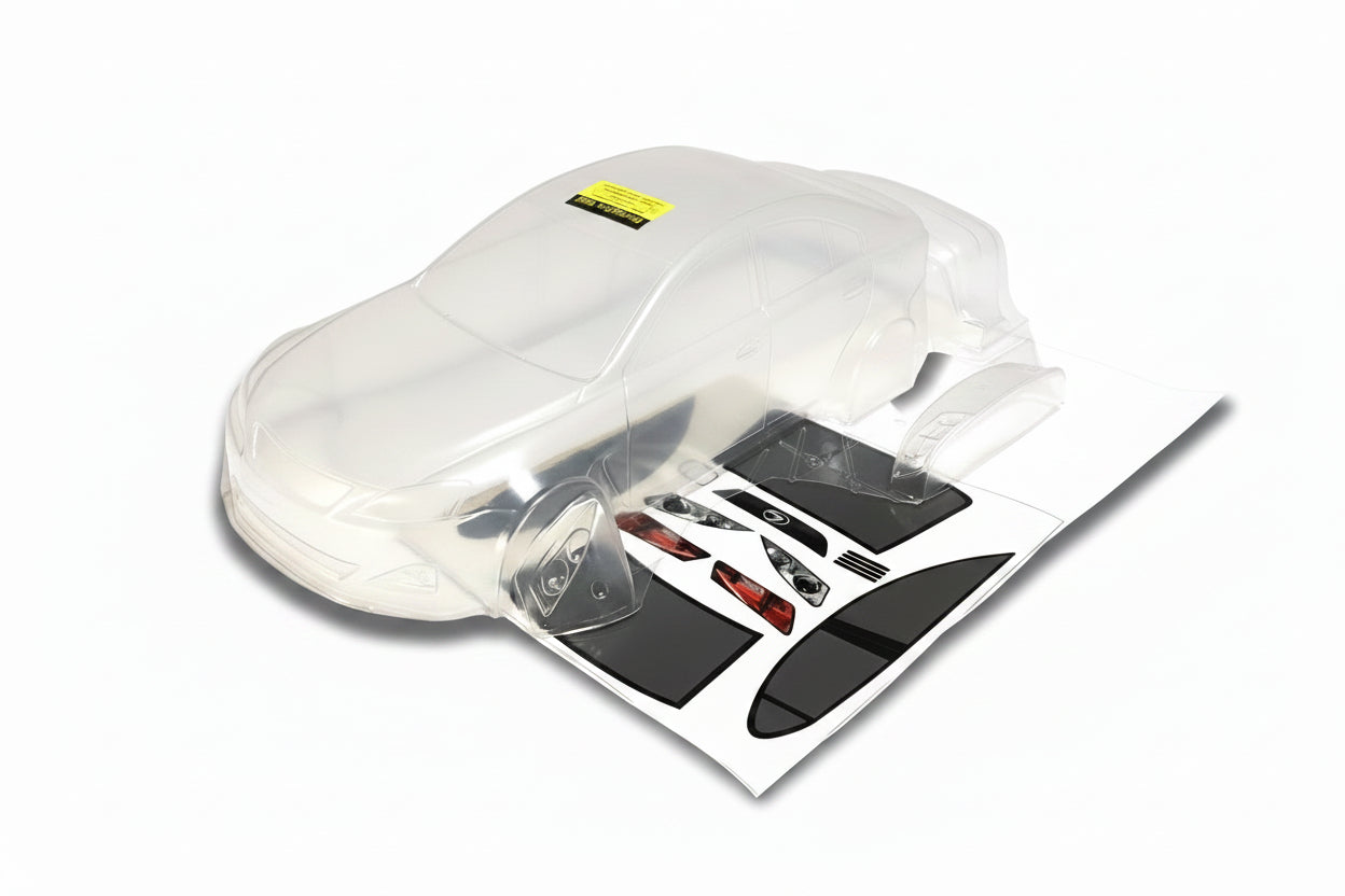 IS 350 F Sport clear Lexan RC body shell unpainted for 255–260mm wheelbase chassis