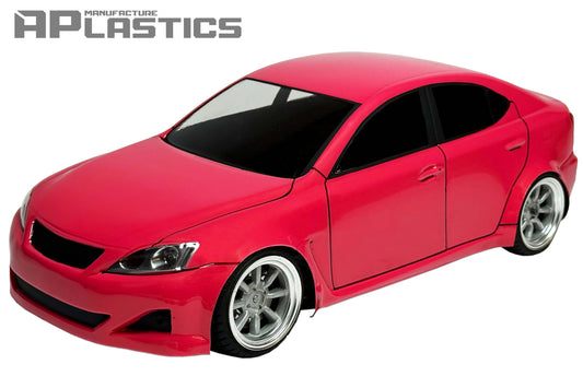 IS 350 F Sport 1/10 RC body shell front view for 255–260mm wheelbase drift chassis
