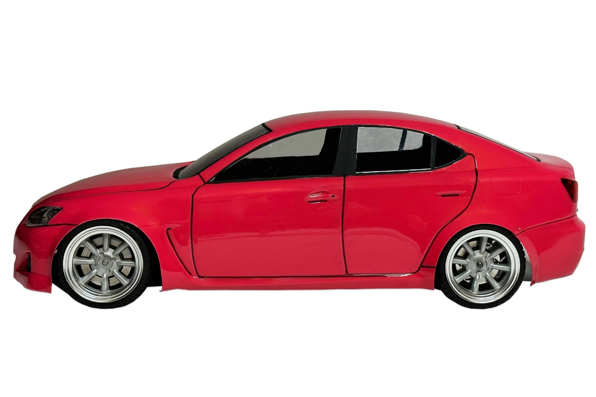 IS 350 F Sport Lexan RC body shell side profile showing premium sport sedan proportions