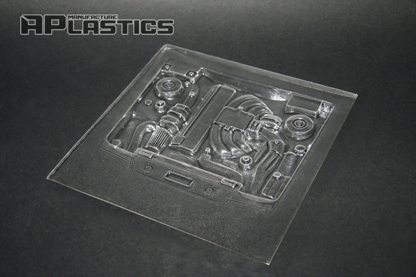 Clear Lexan BMW M20 engine bay accessory for 1/10 RC drift builds