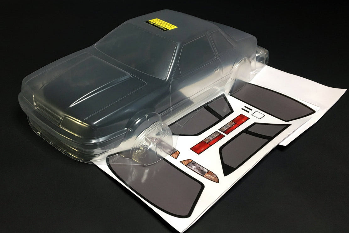 Mustang Notchback clear Lexan RC body shell unpainted for 255–260mm wheelbase chassis