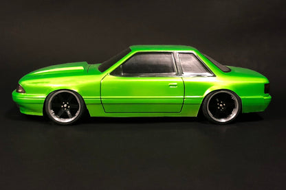 Mustang Notchback Lexan RC body shell side profile showing classic notchback proportions
