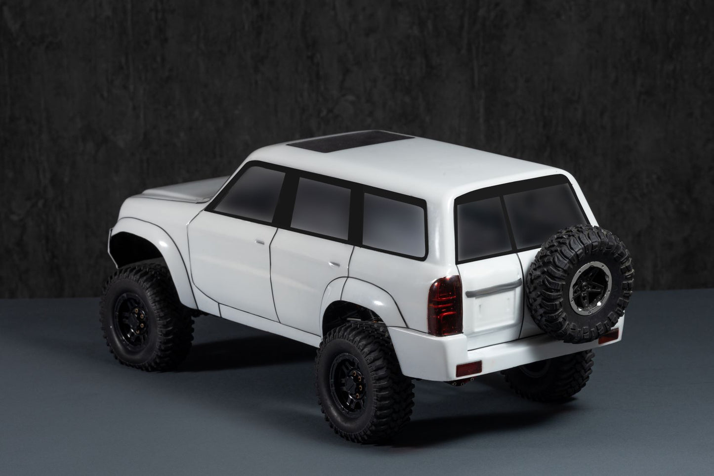 Patrol Y61 1/10 RC scale body shell rear view with realistic off-road styling