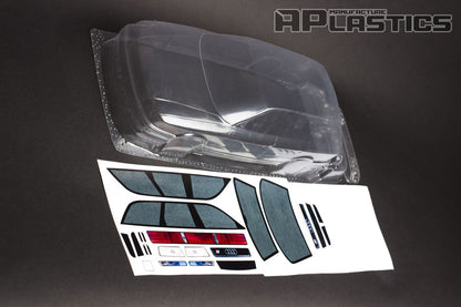 RS2 clear Lexan RC body shell unpainted for 259mm wheelbase chassis