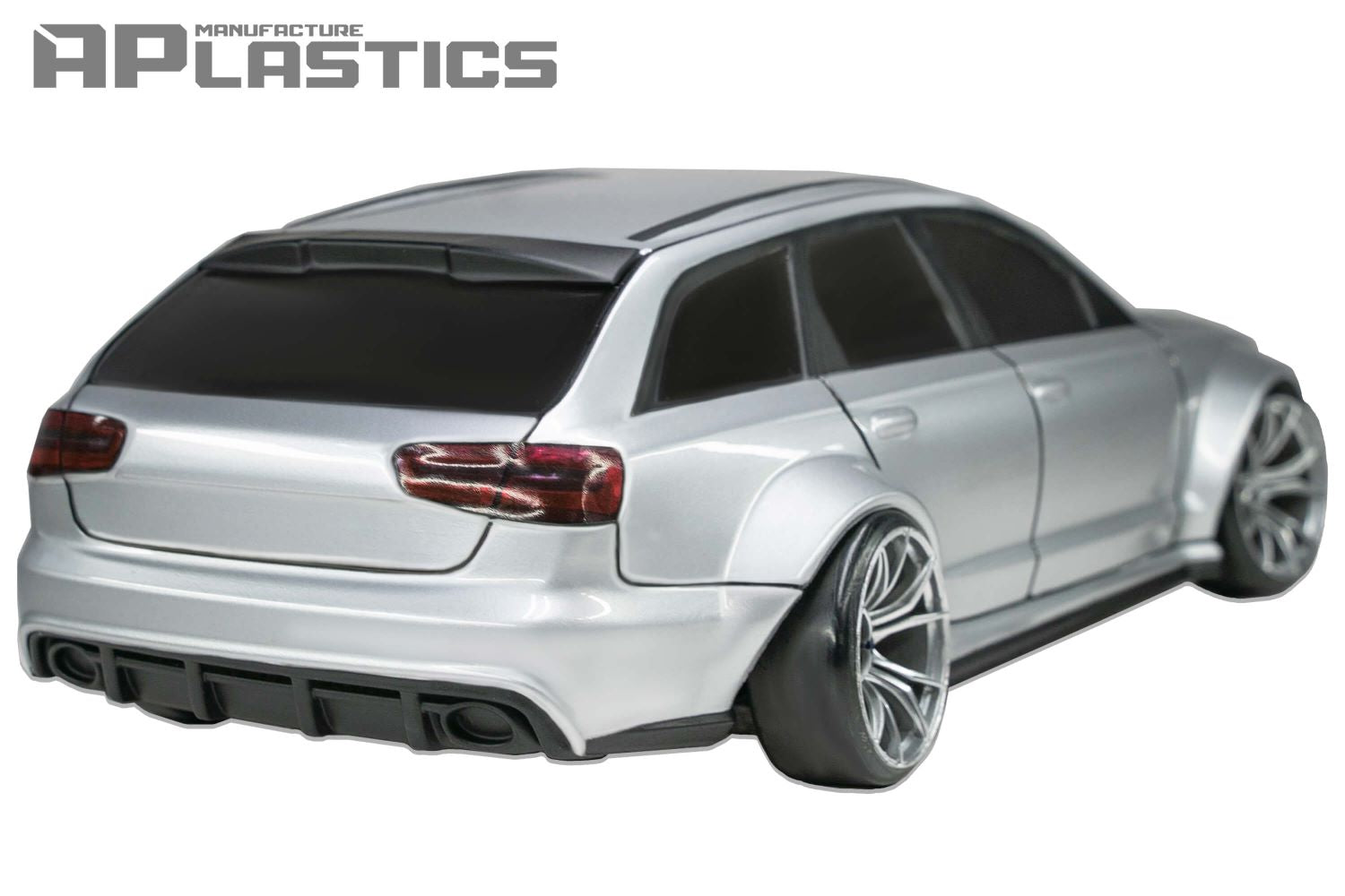Audi RS6 Avant 1/10 RC body shell rear view wagon design for drift chassis