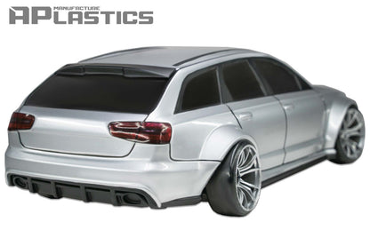 Audi RS6 Avant 1/10 RC body shell rear view wagon design for drift chassis