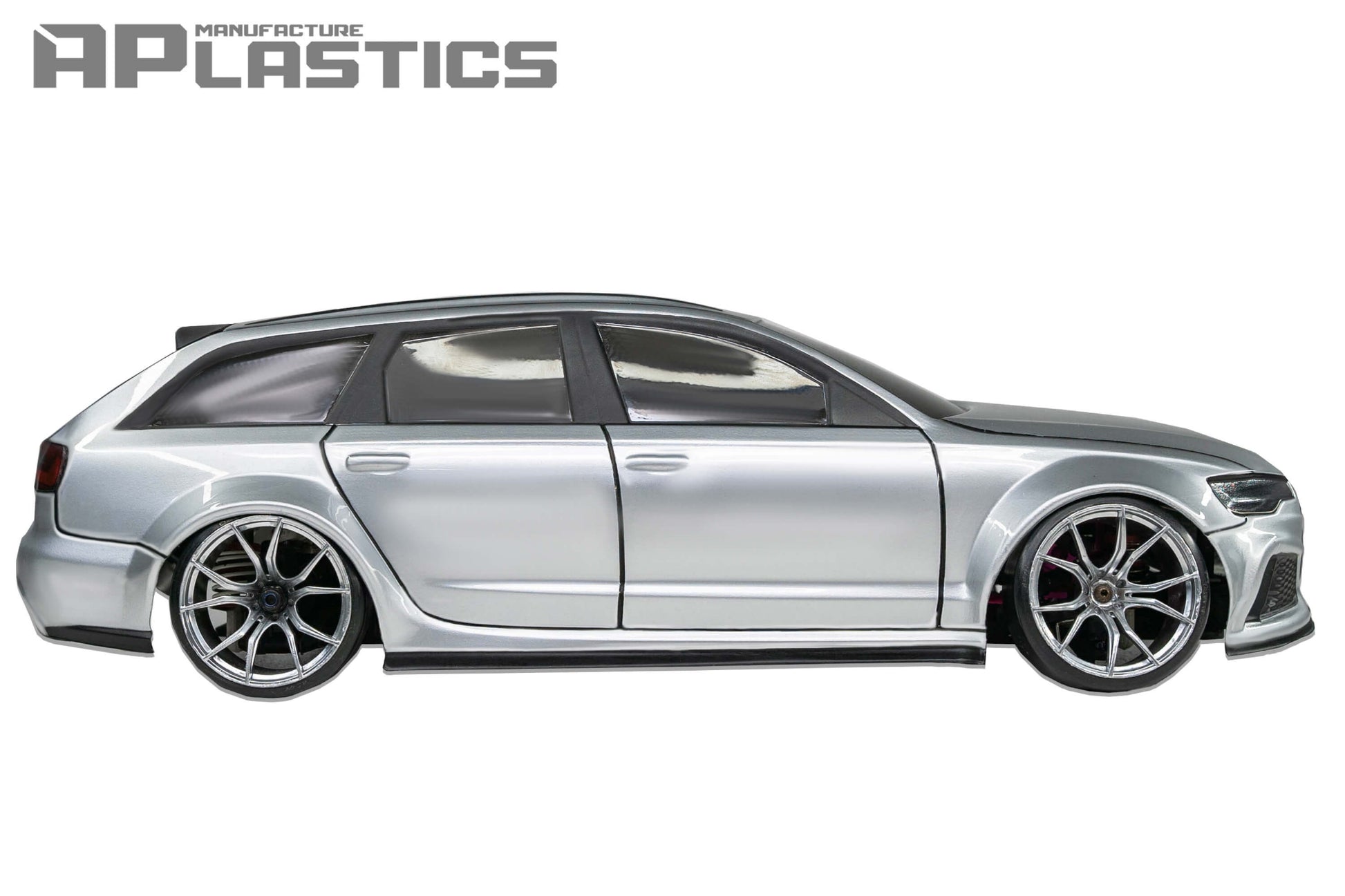Audi RS6 Avant 1/10 RC wagon body shell side view detailed scale model