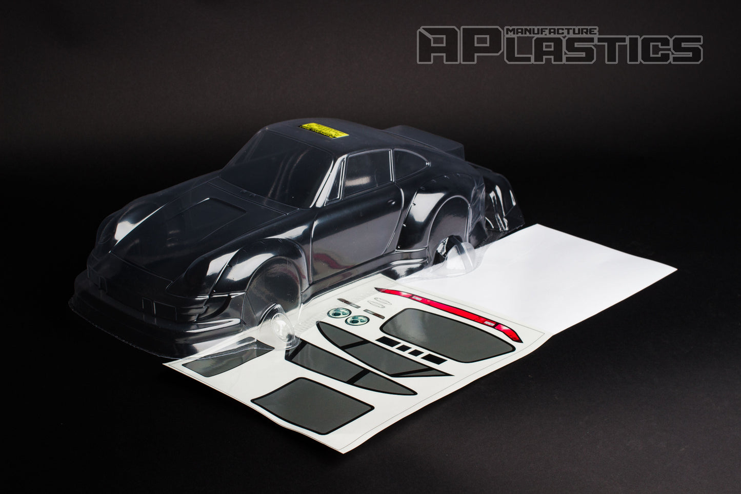 Porsche 911 RWB clear Lexan RC body shell unpainted for 255–260mm wheelbase chassis