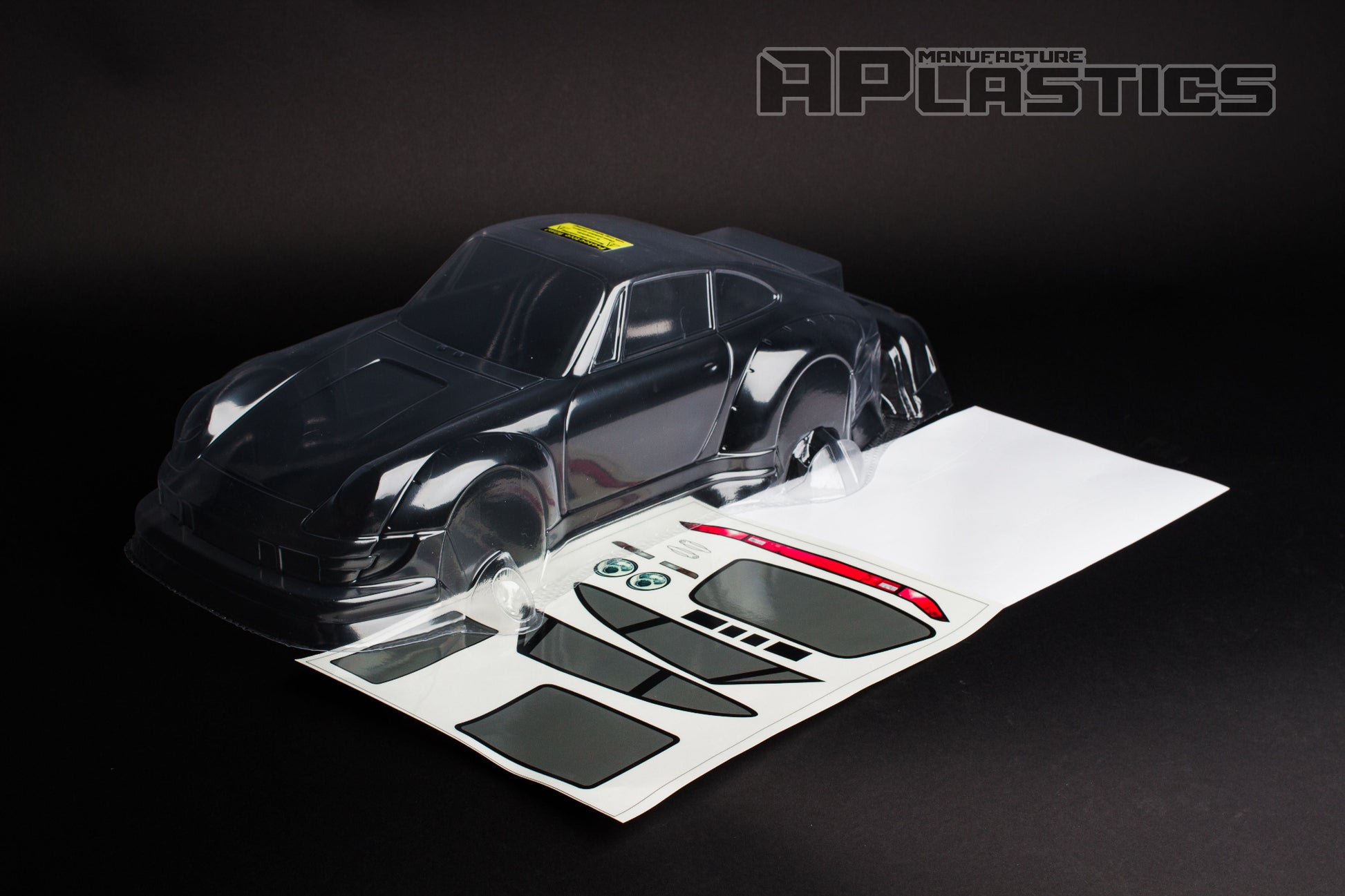 Porsche 911 RWB clear Lexan RC body shell unpainted for 255–260mm wheelbase chassis