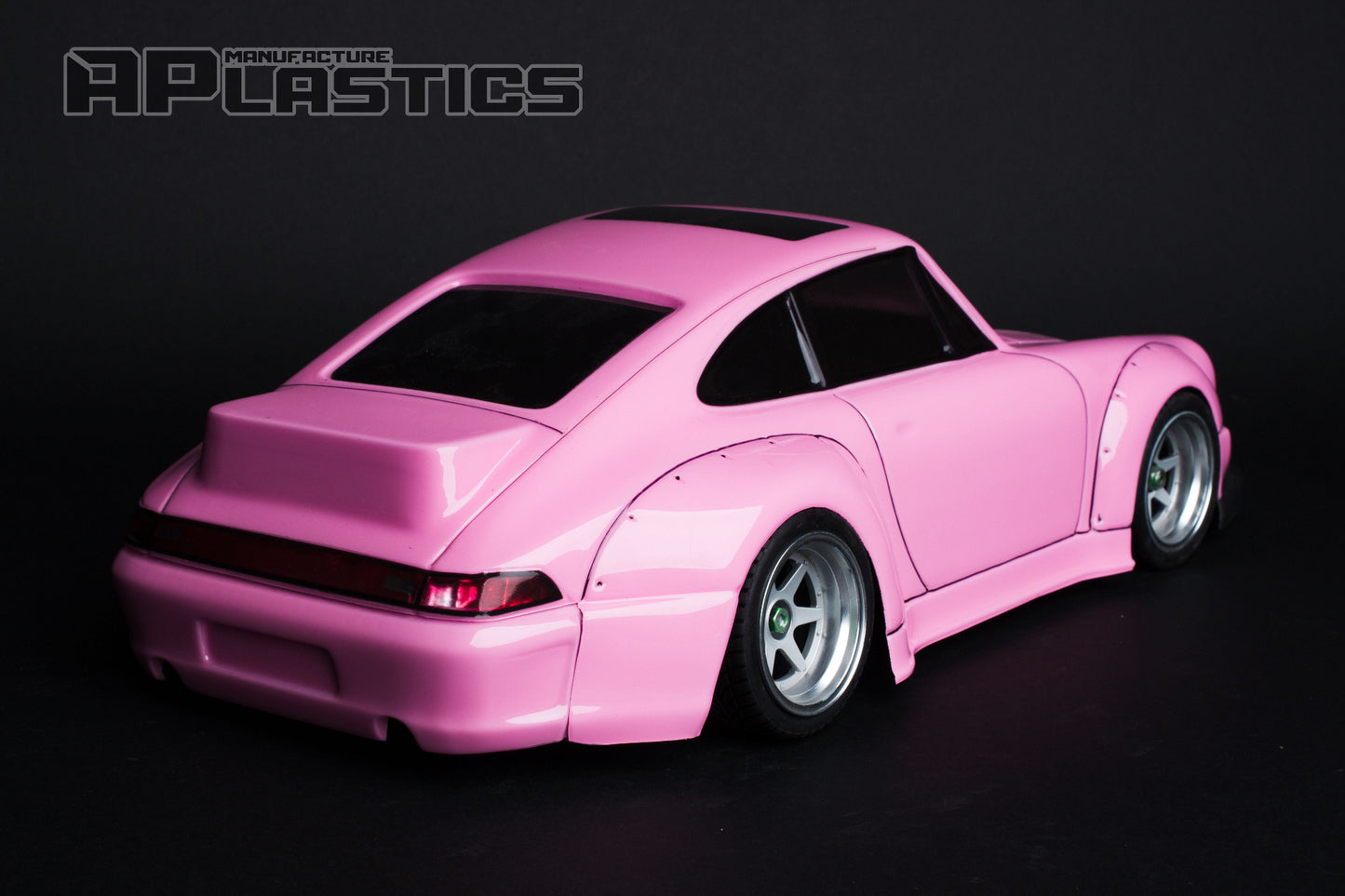 Porsche 911 RWB 1/10 RC body shell rear view with legendary RAUH-Welt styling
