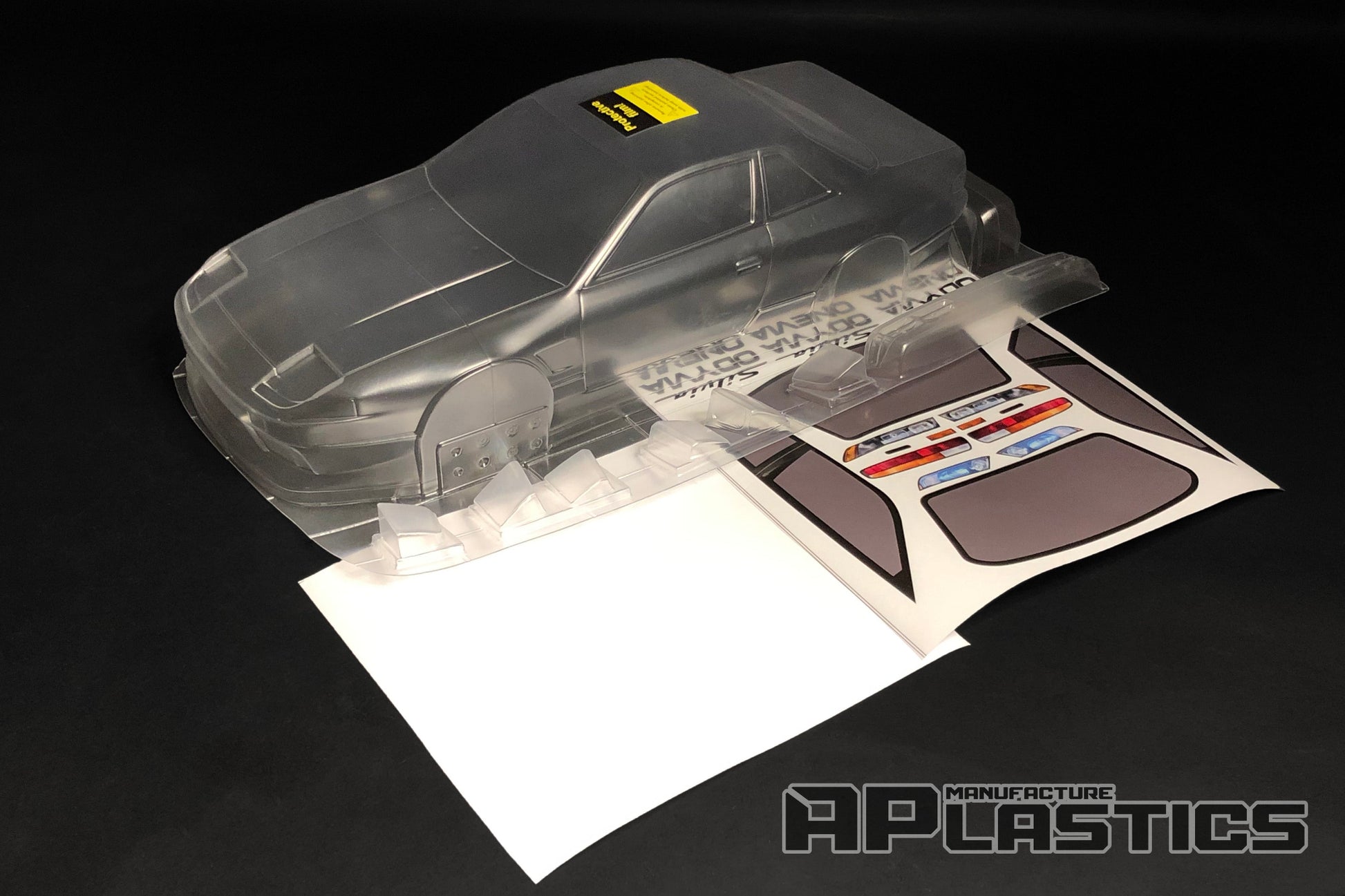 Nissan S13 Onevia clear Lexan RC body shell unpainted for 255–260mm wheelbase chassis