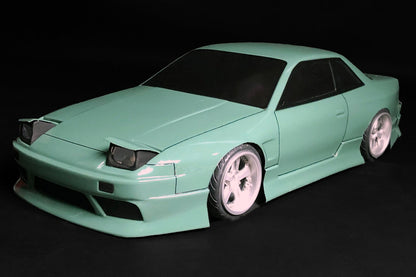 Nissan S13 Onevia RC body shell front three-quarter view with legendary 180SX front conversion styling