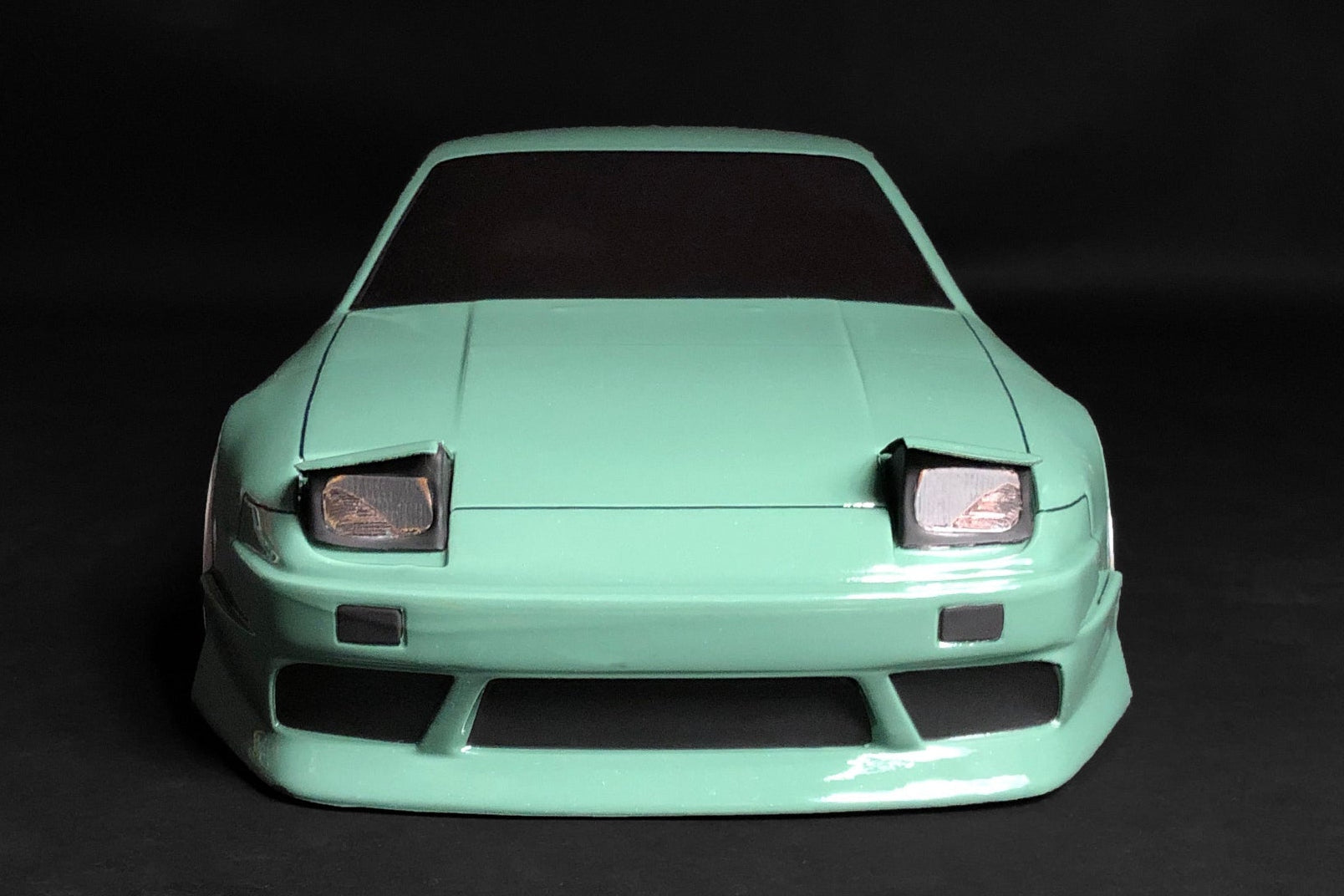 Nissan S13 Onevia RC body shell top view with realistic hybrid JDM sports coupe proportions