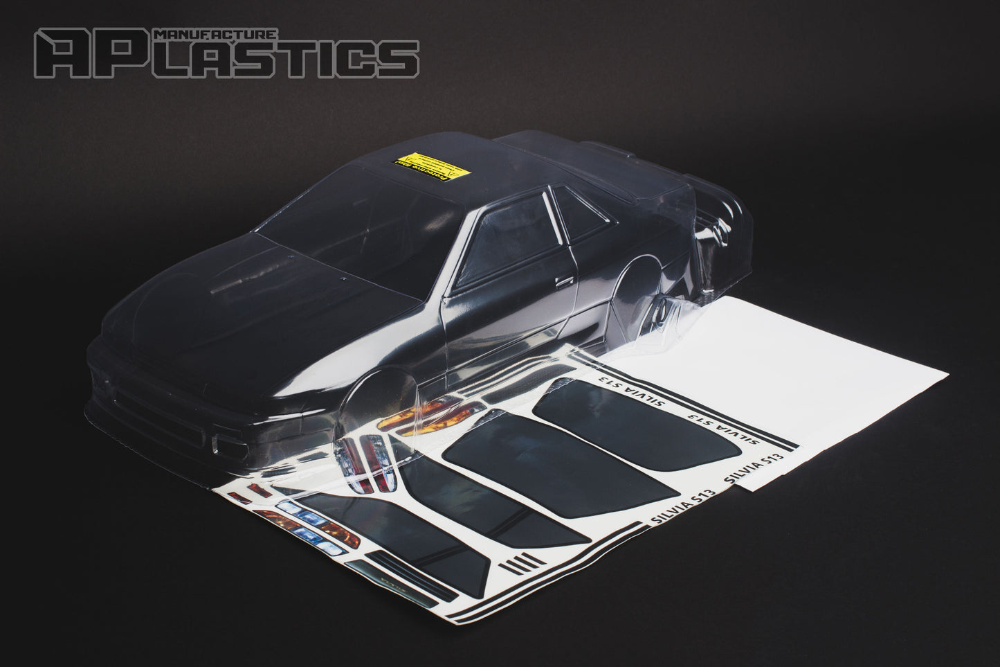 Nissan Silvia S13 V1 Stock clear Lexan RC body shell unpainted for 255–260mm wheelbase chassis
