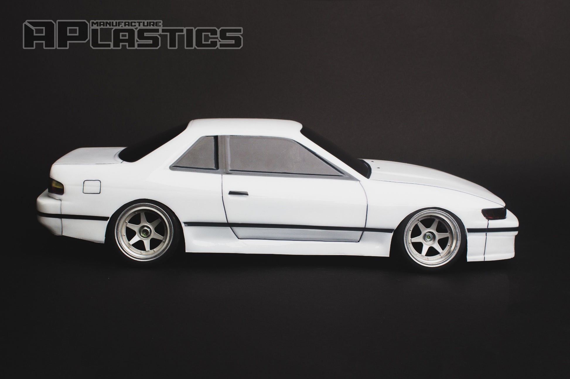 Nissan Silvia S13 V1 Stock Lexan RC body shell side profile showing classic Japanese sports coupe proportions