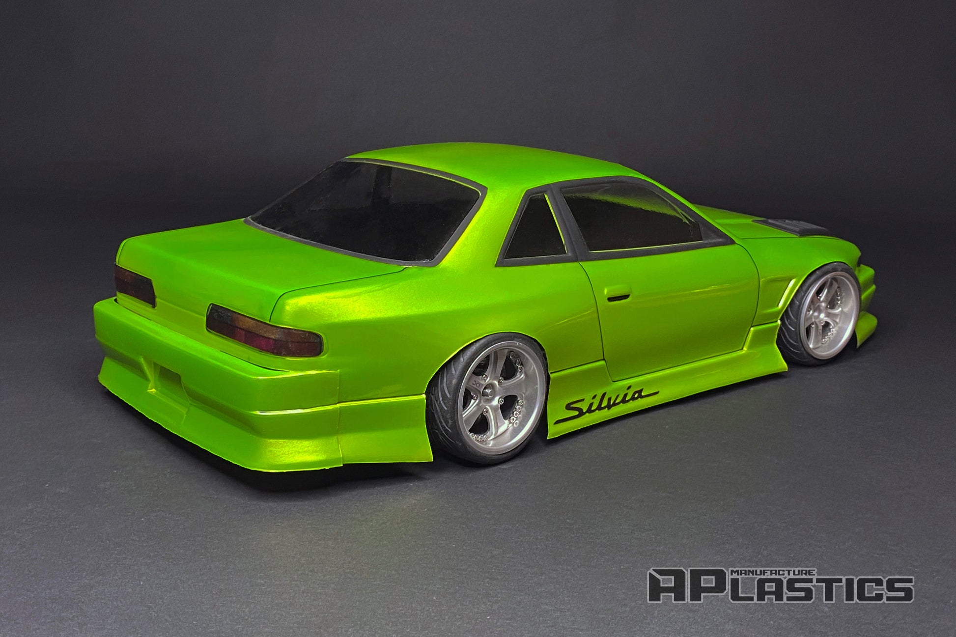 Nissan Silvia S13 V2 Wide 1/10 RC body shell rear view with classic Japanese drift styling