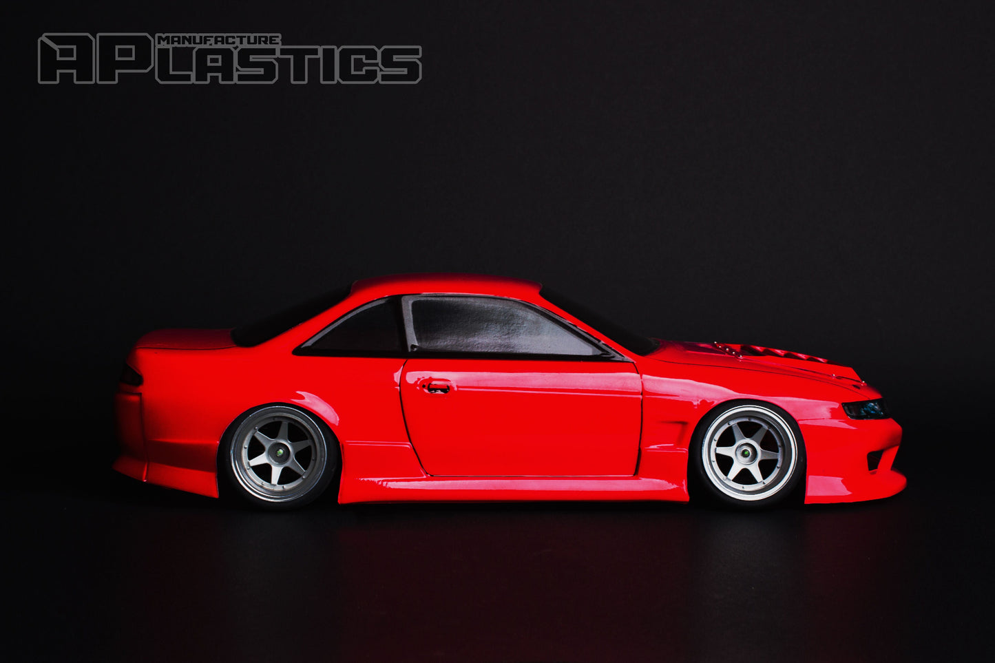 Nissan S14 Odyvia Lexan RC body shell side profile showing custom Japanese hybrid sports coupe proportions