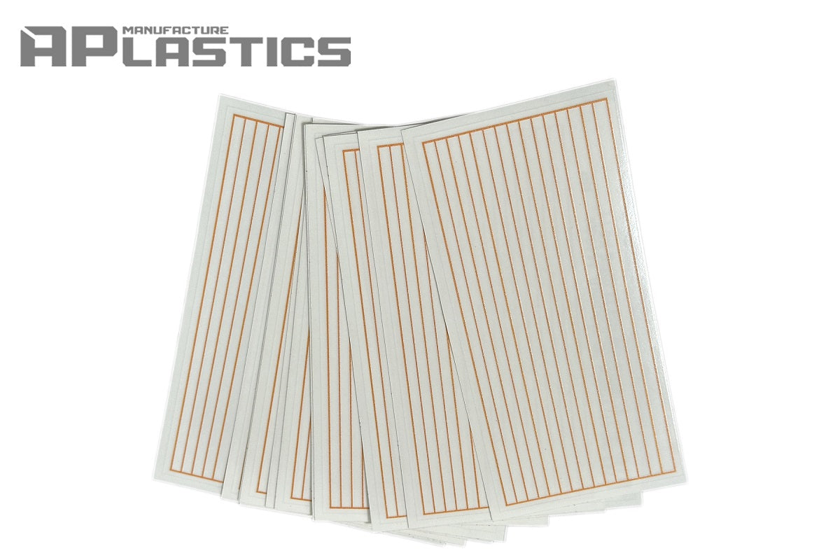 APlastics transparent rear window defroster grid decal shown on white backing sheet for RC body shell detailing