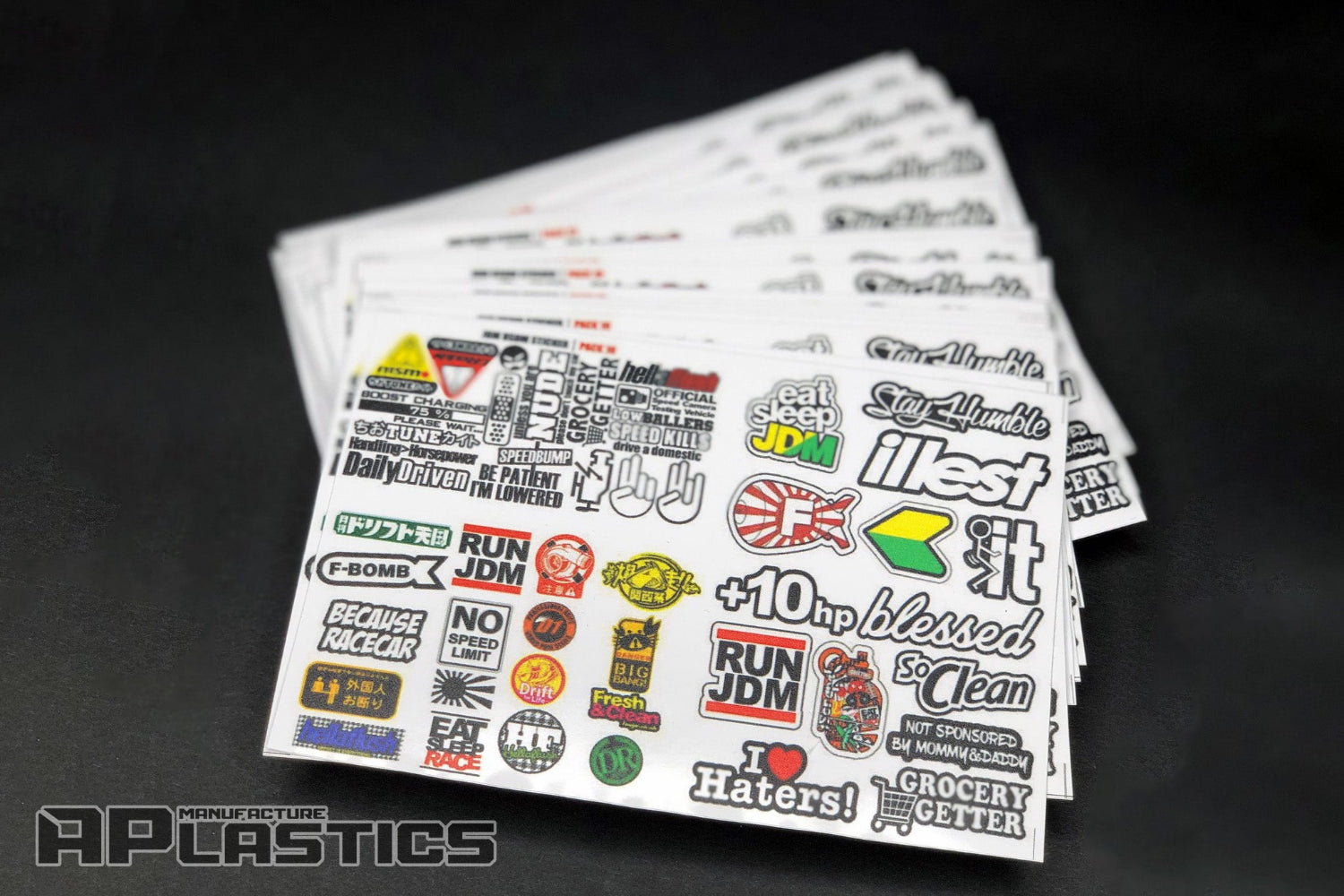 APlastics RC sticker set 2 for Lexan RC body shell customization and detailing