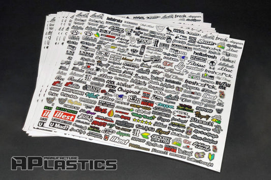 APlastics RC sticker set 4 for Lexan RC body shell customization and detailing