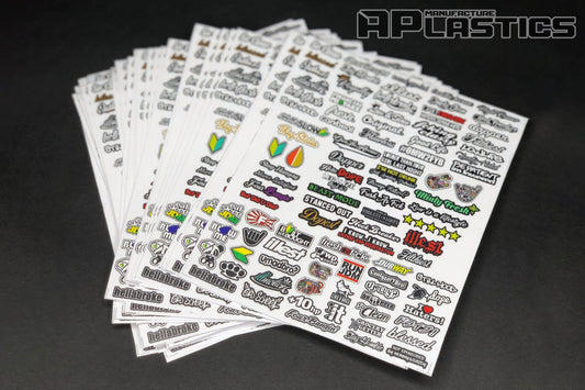 APlastics RC sticker set 5 for Lexan RC body shell customization and detailing