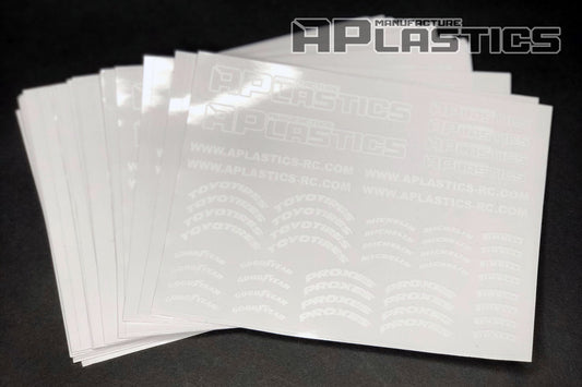 APlastics RC sticker set 6 for Lexan RC body and wheels customiz ation and detailing