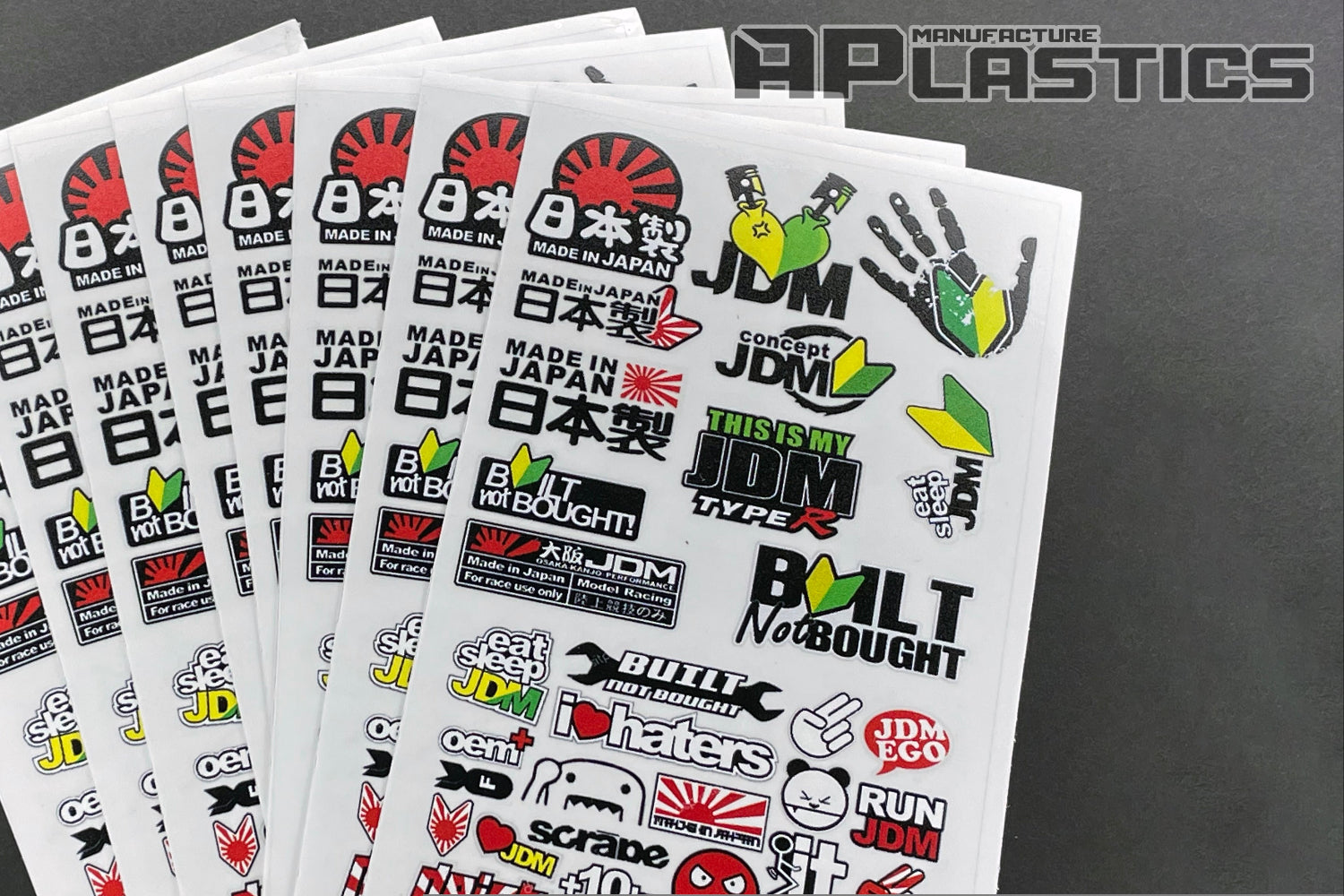 APlastics RC sticker set 7 for Lexan RC body shell customization and detailing