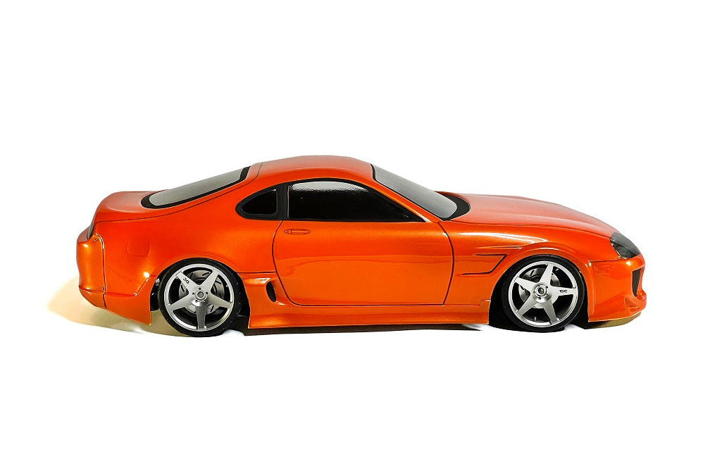 Supra 80 MK4 Lexan RC body shell side profile showing legendary Japanese sports coupe proportions