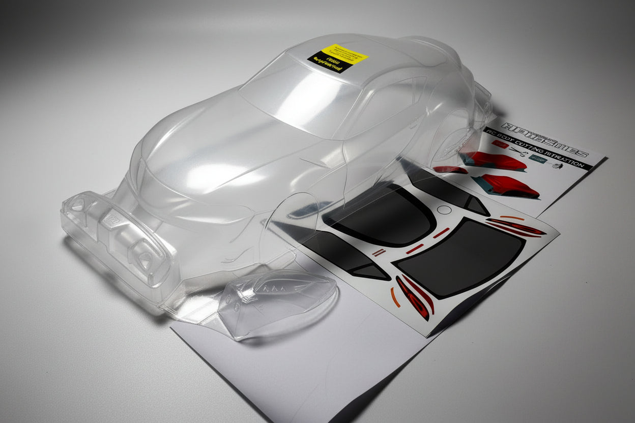 Supra 90 MK5 clear Lexan RC body shell unpainted for 255–260mm wheelbase chassis