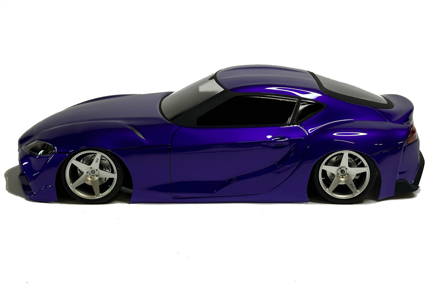 Supra 90 MK5 Lexan RC body shell side profile showing aggressive sports coupe proportions