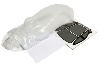 Tesla Model 3 clear Lexan RC body shell for 1/24 drift chassis with 110mm wheelbase