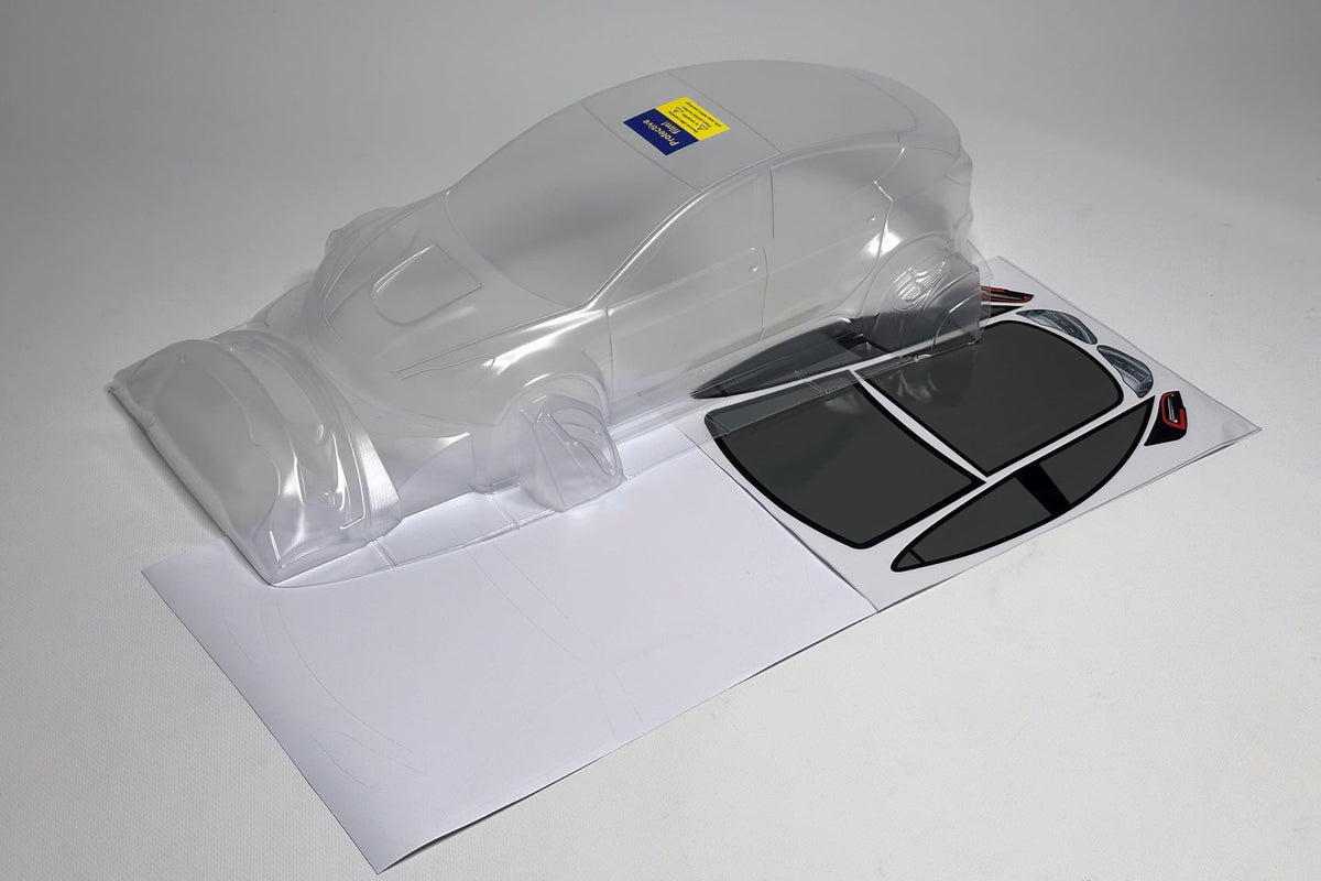 Tesla Model 3 clear Lexan RC body shell unpainted for 255–260mm wheelbase chassis