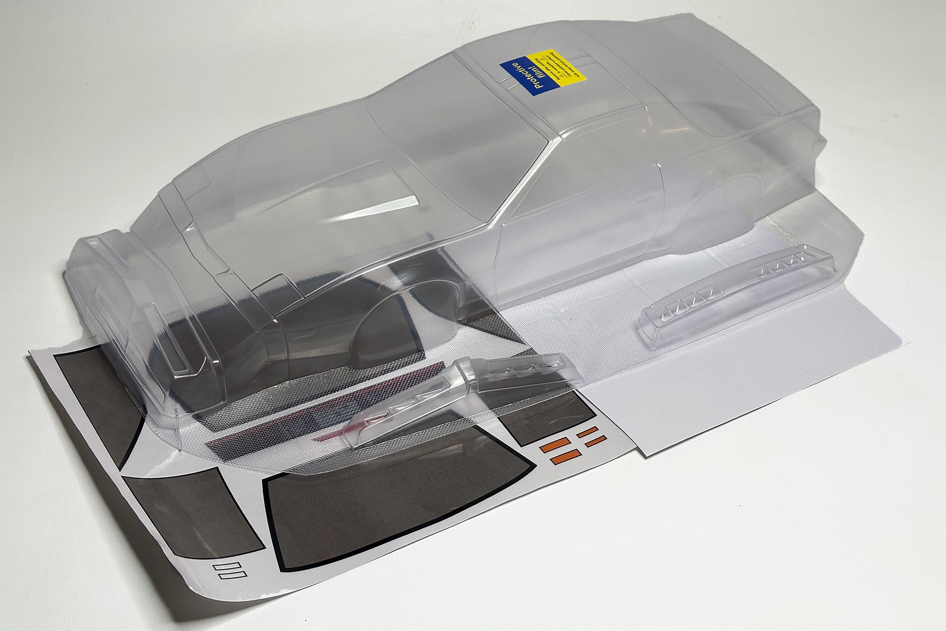 Firebird Trans Am 1982 1/10 clear polycarbonate RC body shell unpainted for 255-260mm wheelbase chassis