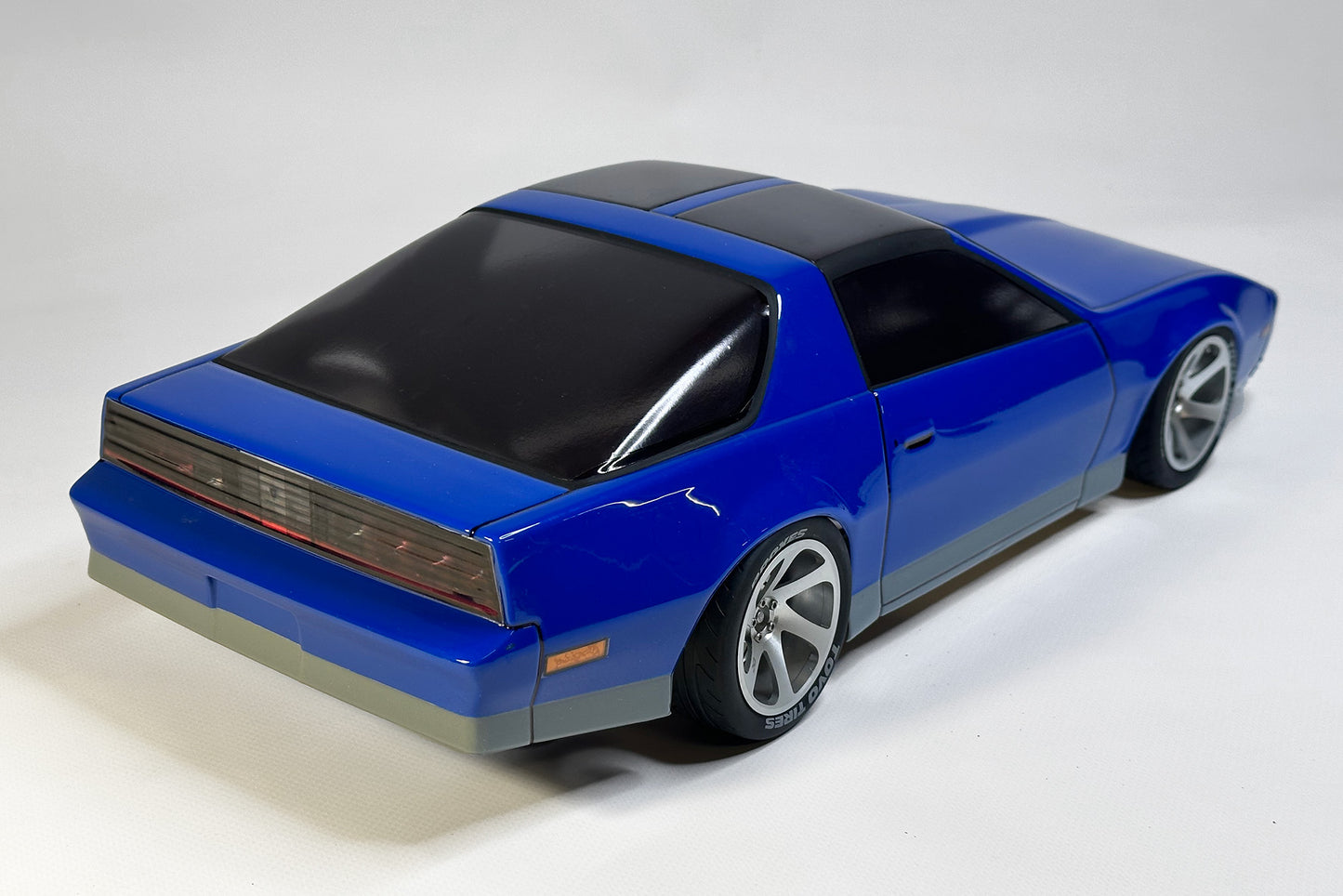 Firebird Trans Am 1982 1/10 RC body shell rear view scale model for RC drift and touring chassis