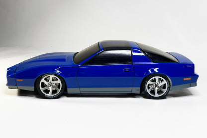 Firebird Trans Am 1982 1/10 RC body shell side view detailed scale model for 255-260mm wheelbase chassis
