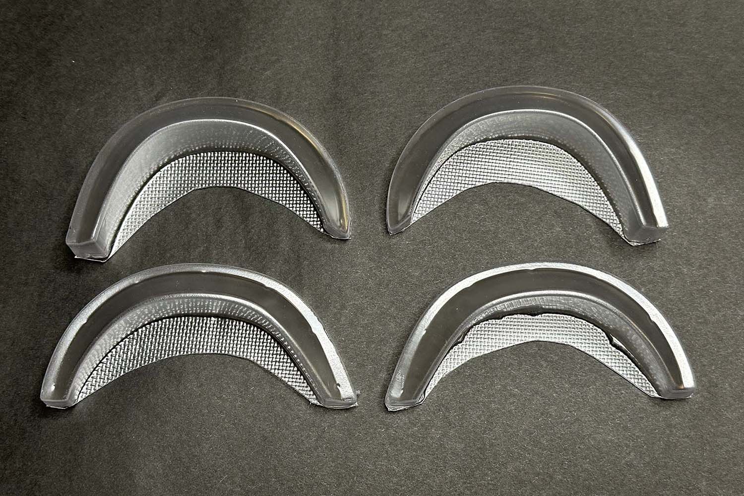 APlastics Universal Fender Kit 2 bolt-on flares, +10mm width, clear Lexan for 1/10 RC drift bodies