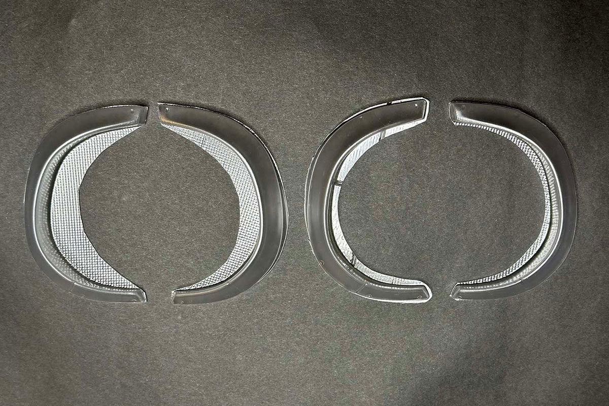 1/10 RC drift fender flares, APlastics Universal Fender Kit 3, +12mm per side, clear Lexan