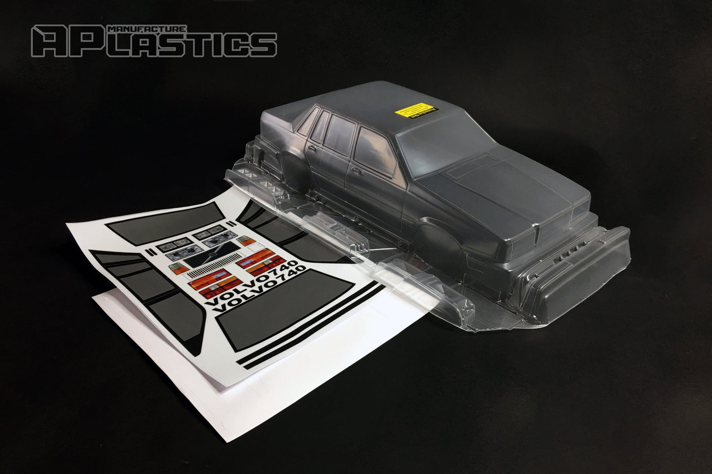 Volvo 740 clear Lexan RC body shell unpainted for 255–260mm wheelbase chassis