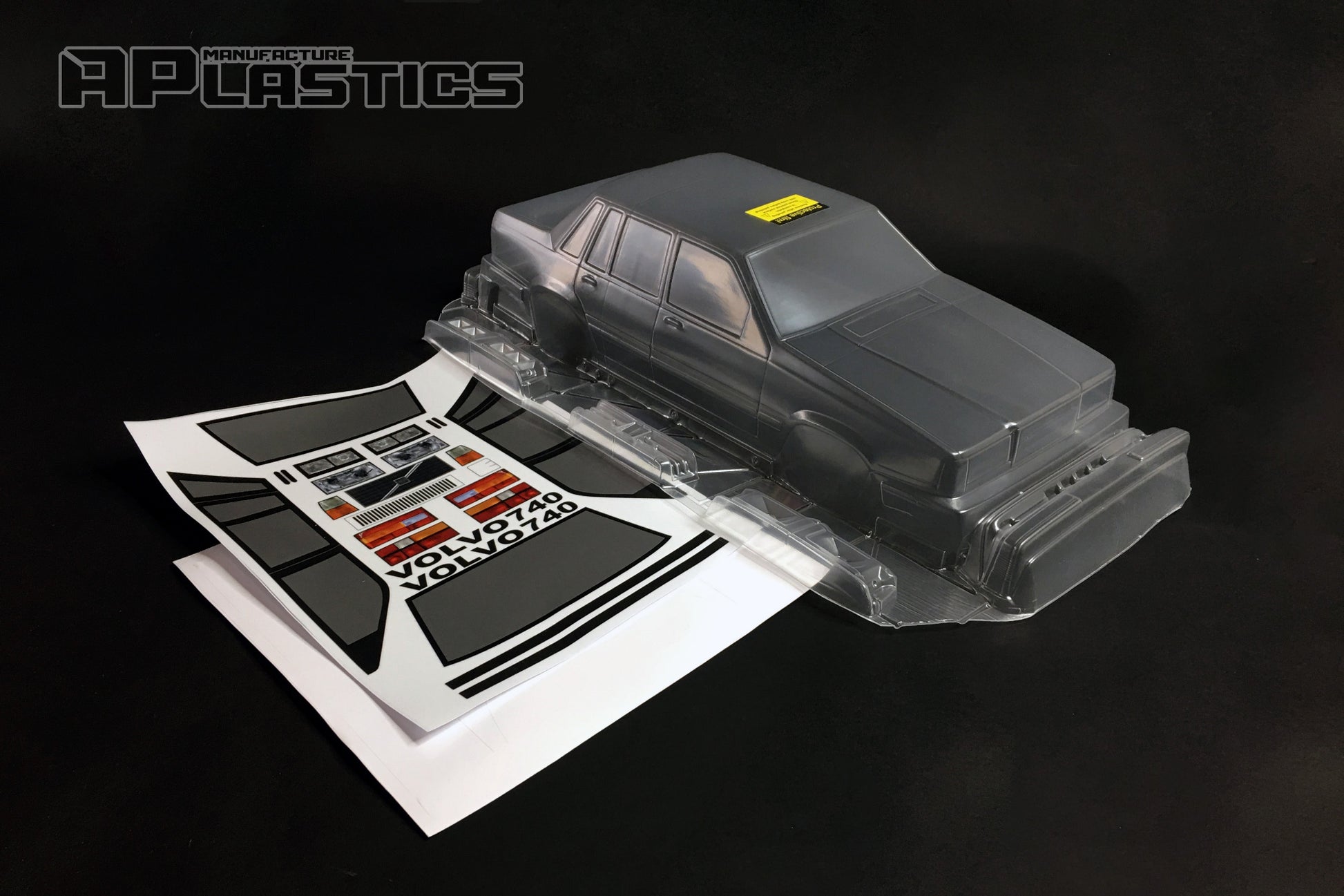 Volvo 740 clear Lexan RC body shell unpainted for 255–260mm wheelbase chassis