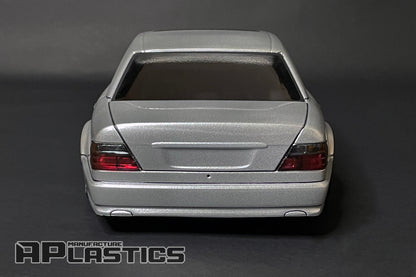 W124 E500 RC body shell top view with realistic performance sedan proportions
