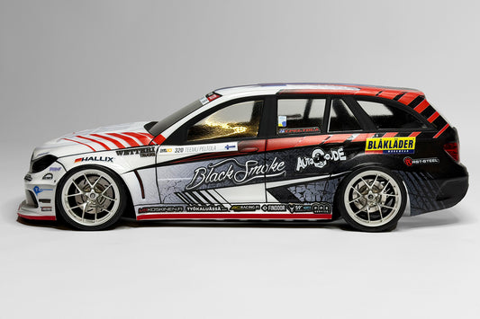 APlastics x Black Smoke Mercedes 203.5 1/10 RC body shell side profile